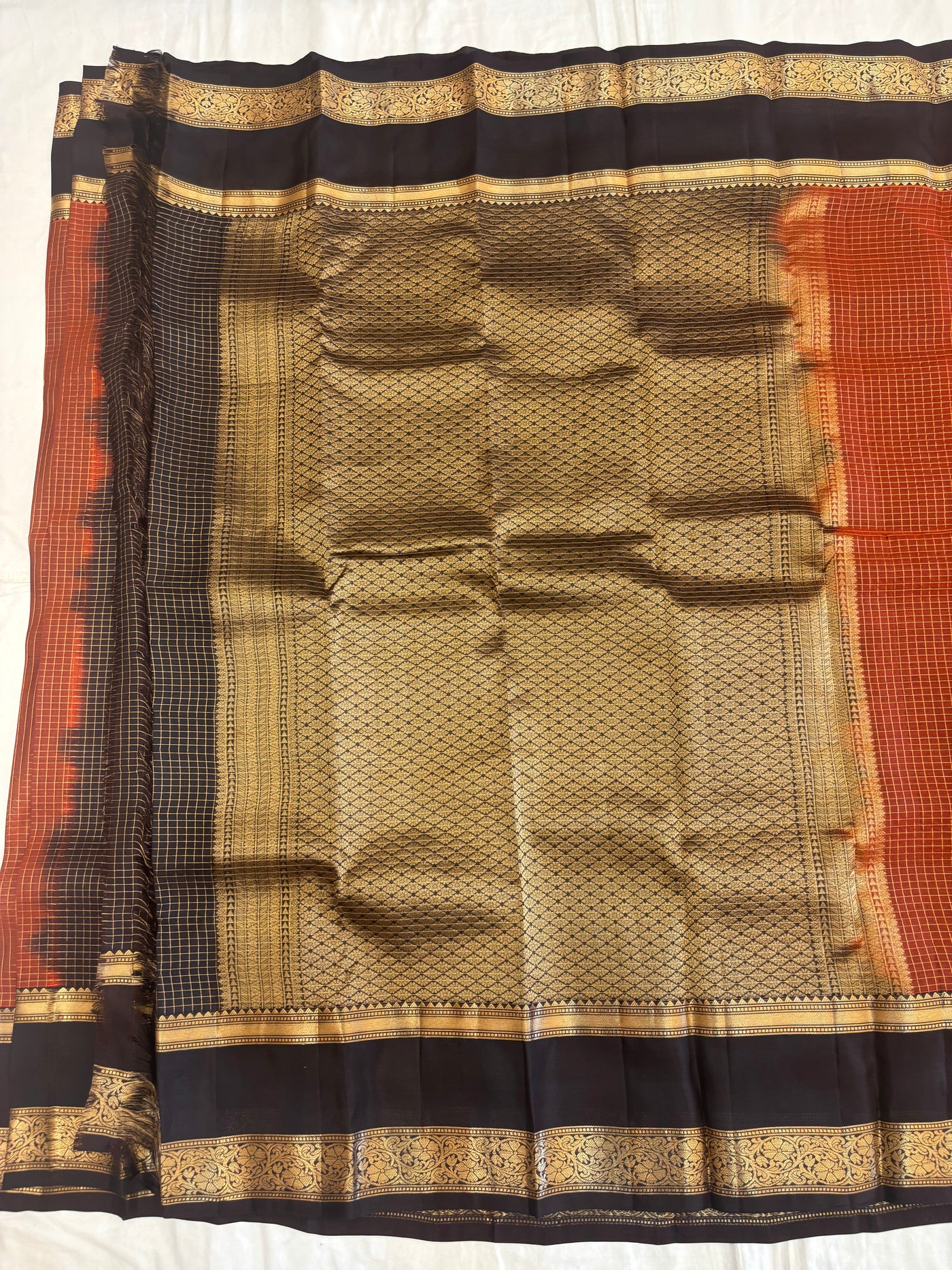 Bhavani rust orange softsilk saree - Pure silk saree