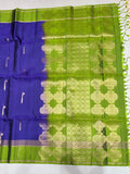 Ponkodi navy blue handloom softsilk saree - Pure silk saree