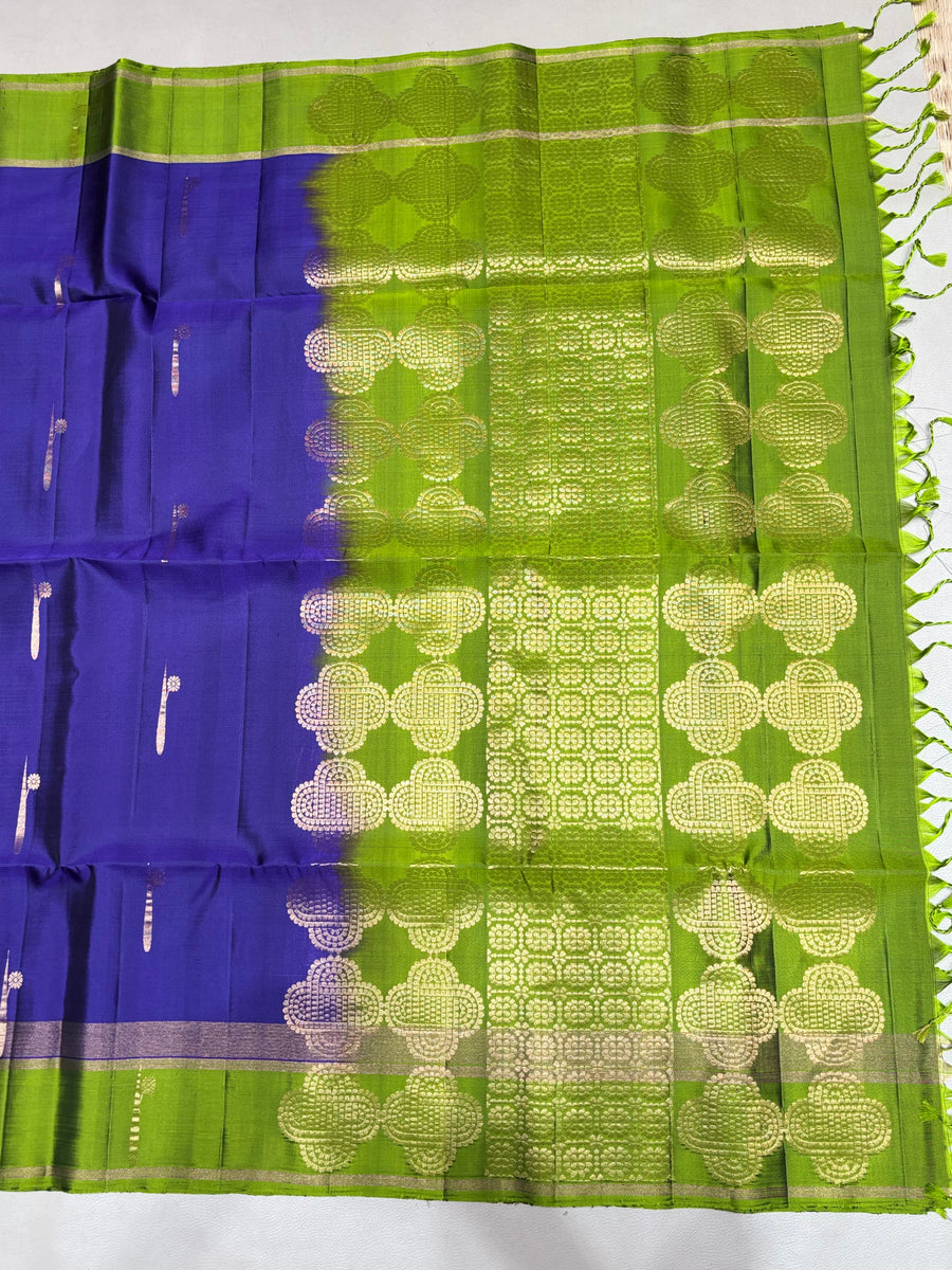 Ponkodi navy blue handloom softsilk saree - Pure silk saree