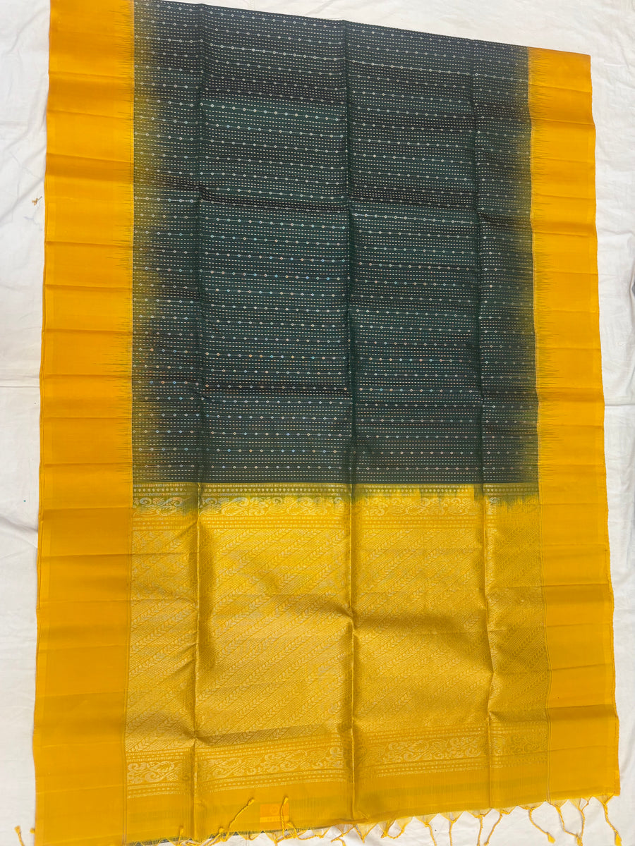 Aaradhya bottle green softsilk saree - Pure silk saree