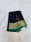Urvi black handloom softsilk saree - Pure silk saree