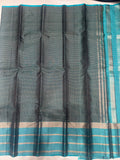 Ranjani micro checked bottle green handloom softsilk saree - Pure silk saree