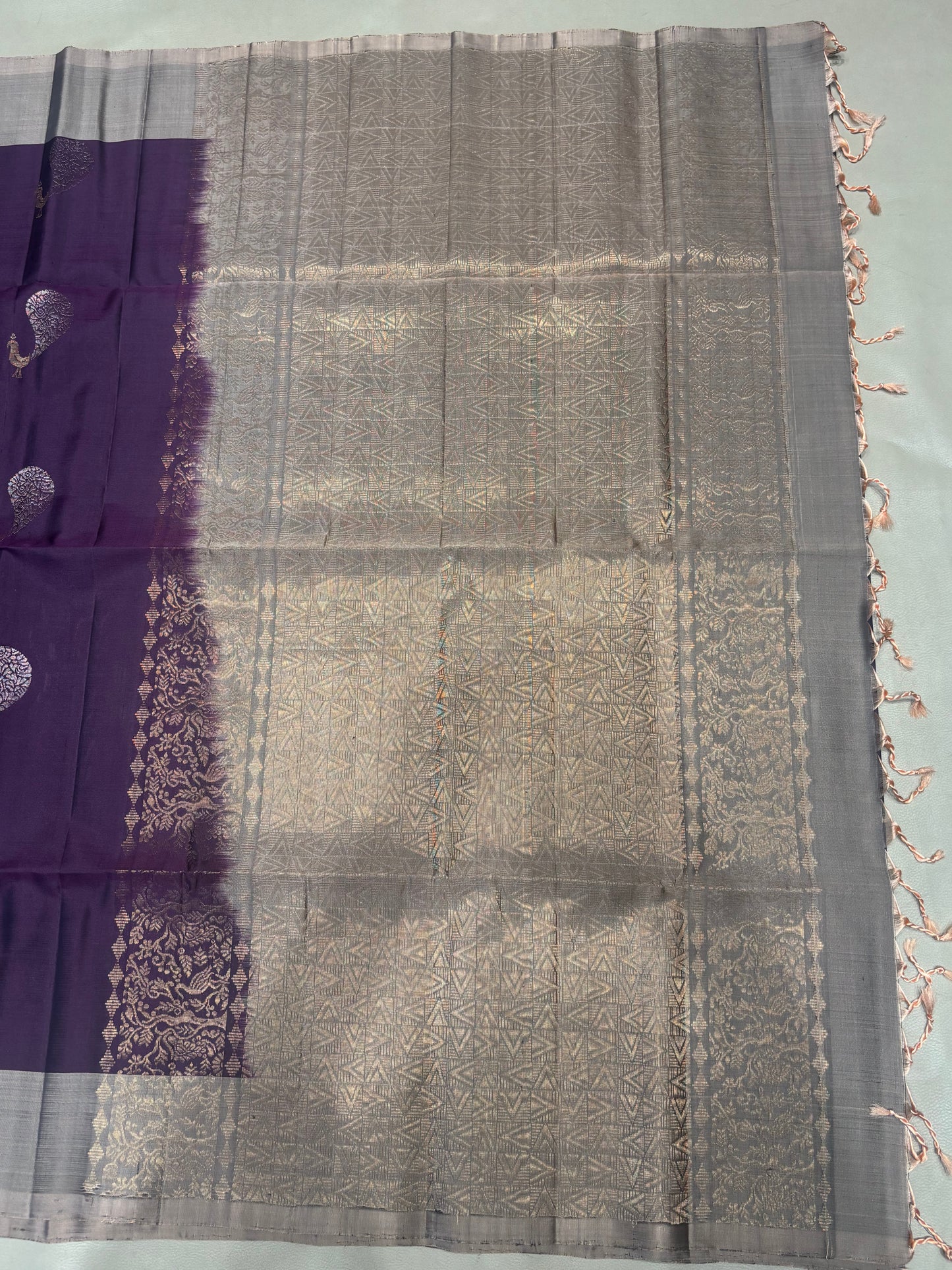 Mayuri brinjal purple handloom softsilk saree - Pure silk saree-set16