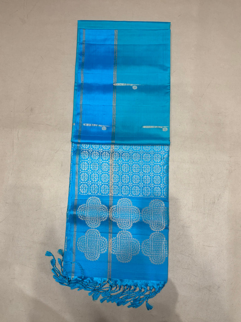 Ponkodi blue& sea green handloom softsilk saree - Pure silk saree- BA102