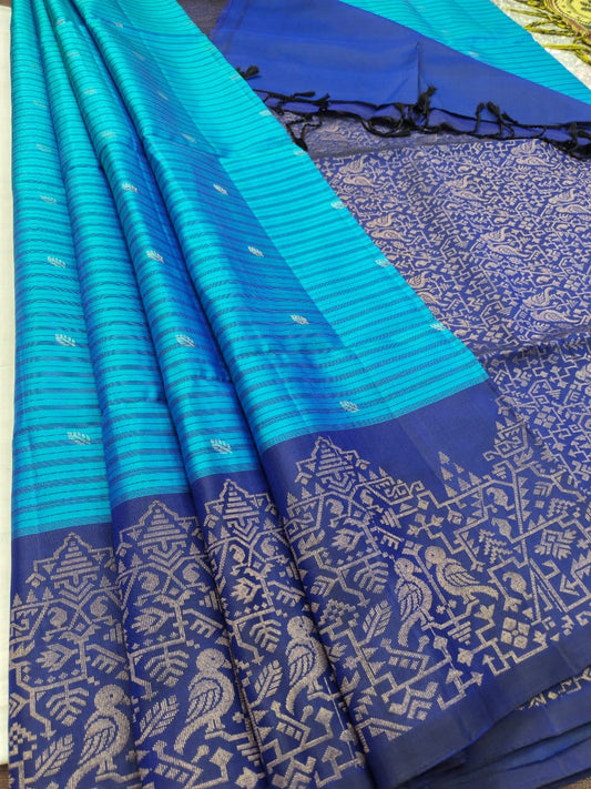 Neelapriya handloom softsilk saree - Pure silk saree-AK1103