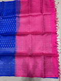 Vairam blue & pink bridal brocade softsilk saree - Pure silk saree