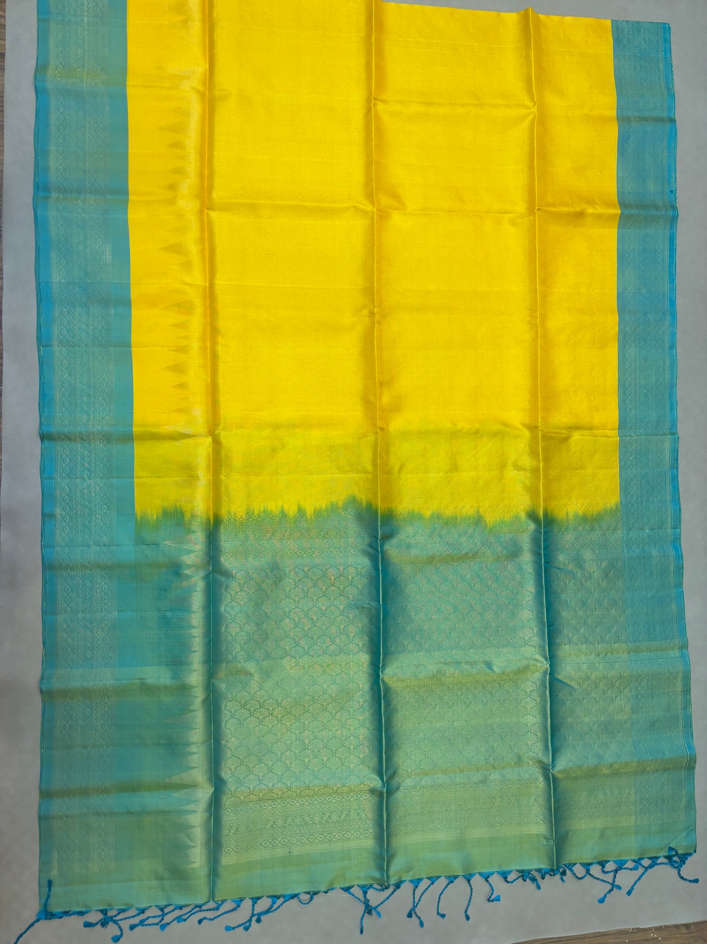 Arike yellow all self softsilk saree - Pure silk saree-set7