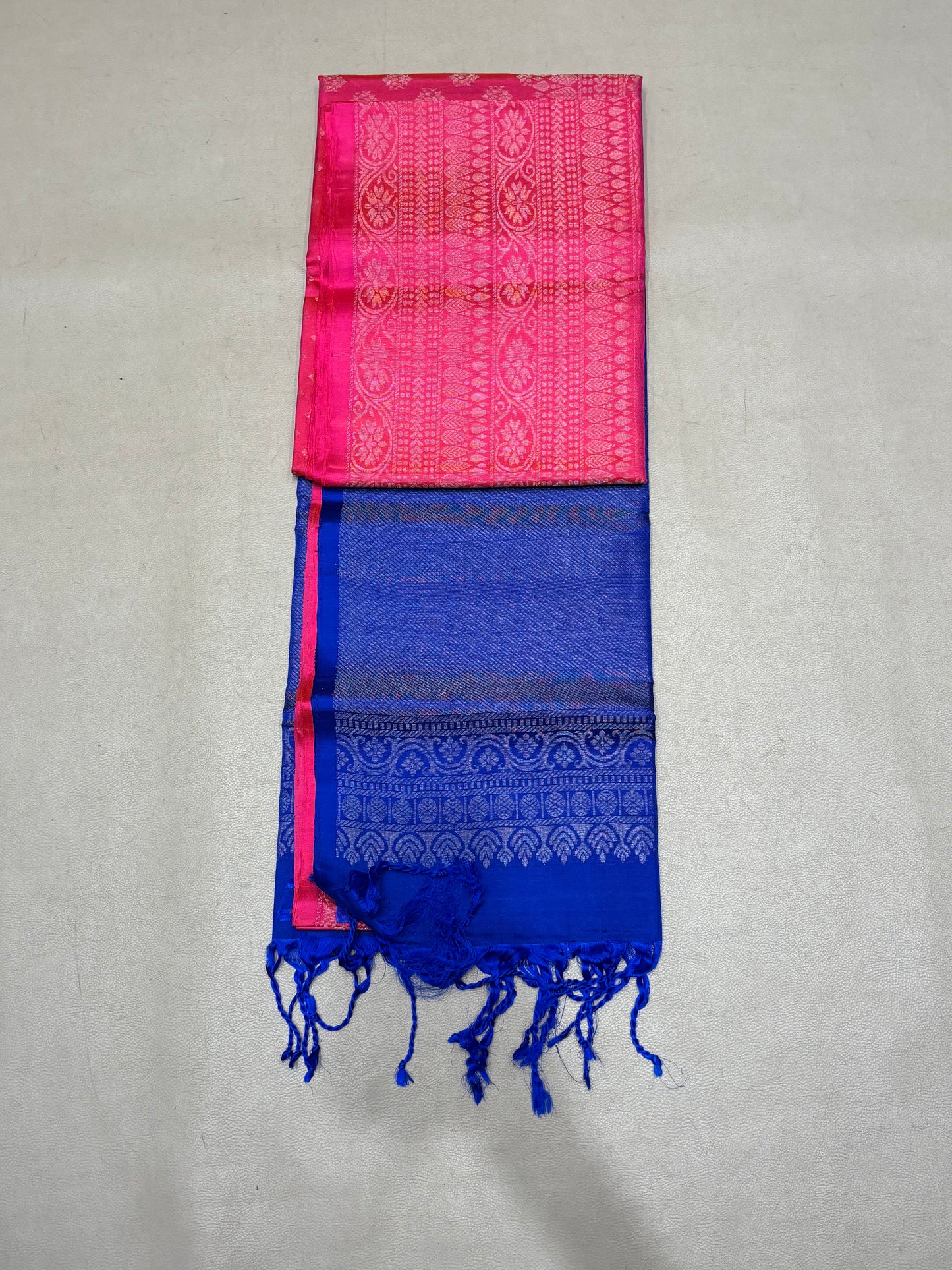 Vairam dusty rose bridal brocade softsilk saree - Pure silk saree