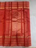 Ranjani orange micro checked softsilk saree - pure silk saree