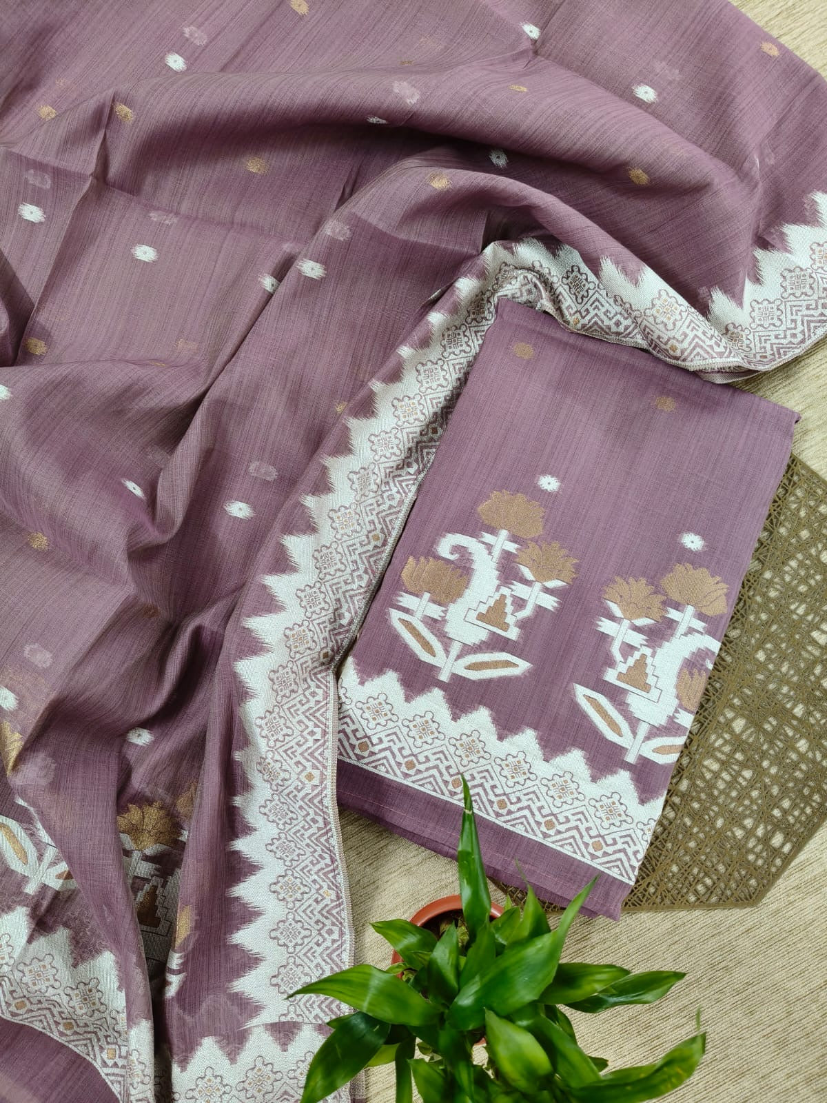 Munga Jamdani cotton salwar - 2 colors