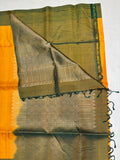 Paari yellow & green handloom softsilk saree - Pure silk saree