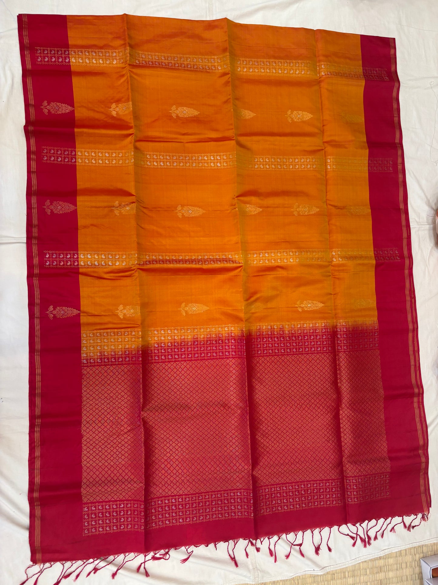 Mahiya orange softsilk saree - Pure silk saree