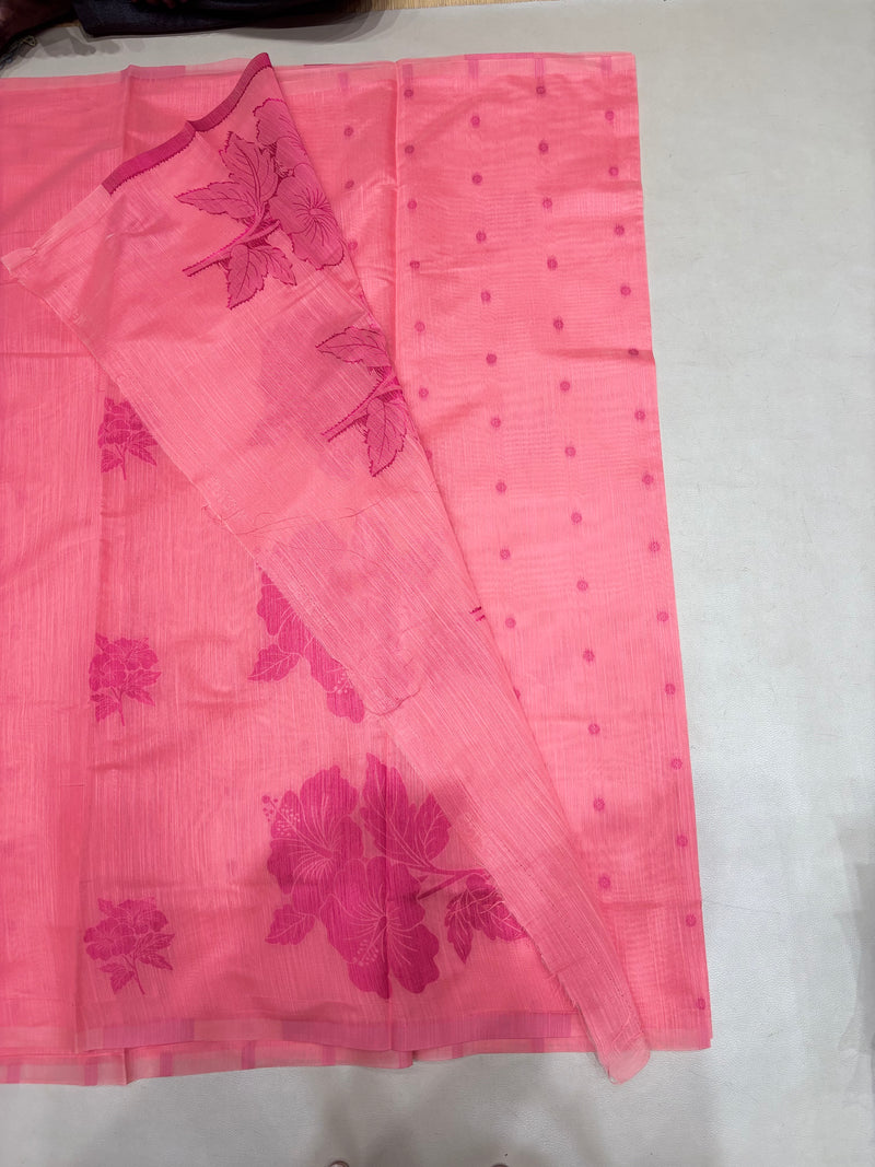 Ahana pink semi silk cotton saree