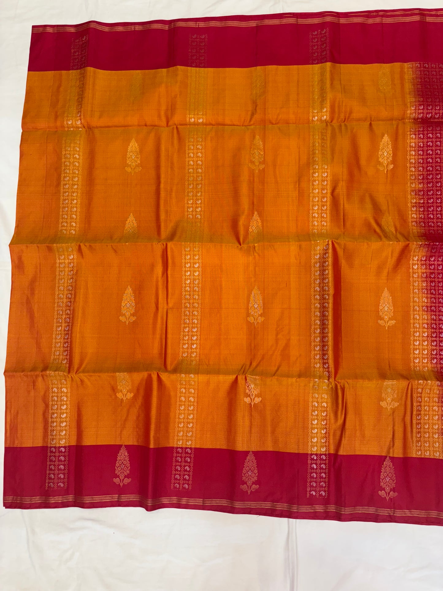 Mahiya orange softsilk saree - Pure silk saree
