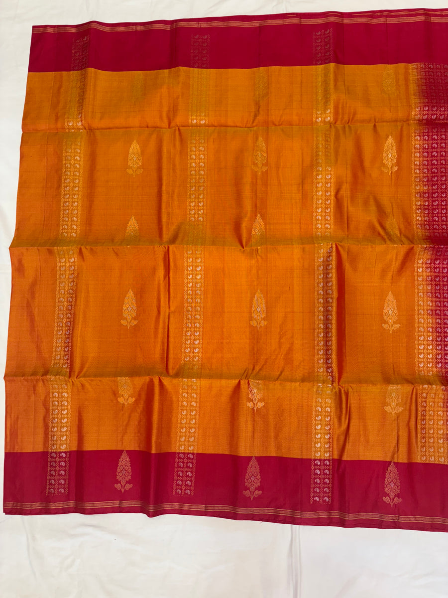 Mahiya orange softsilk saree - Pure silk saree