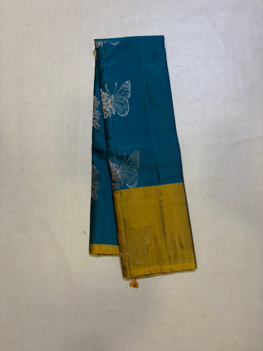 Ramani peacock blue handloom softsilk saree - Pure silk saree