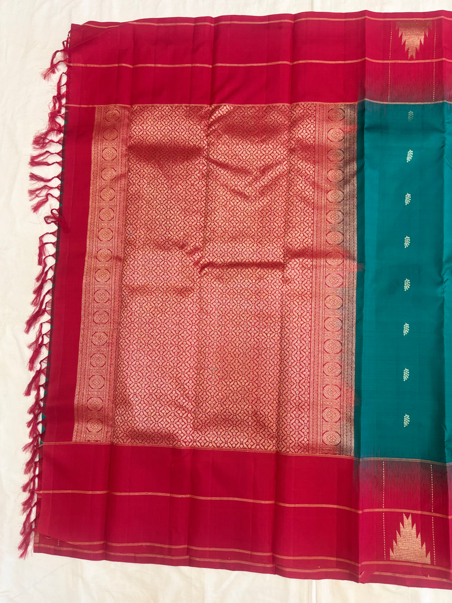 Pranavi green handloom softsilk saree - Pure silk saree