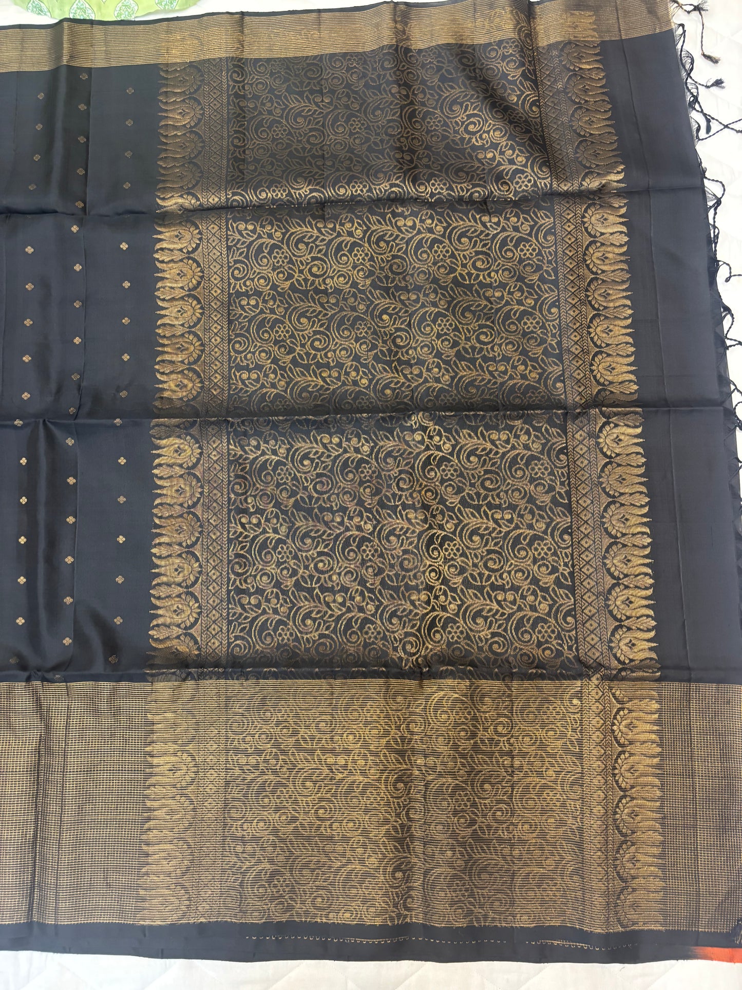 Senmozhi arani Zari Kattam saree - Pure silk saree