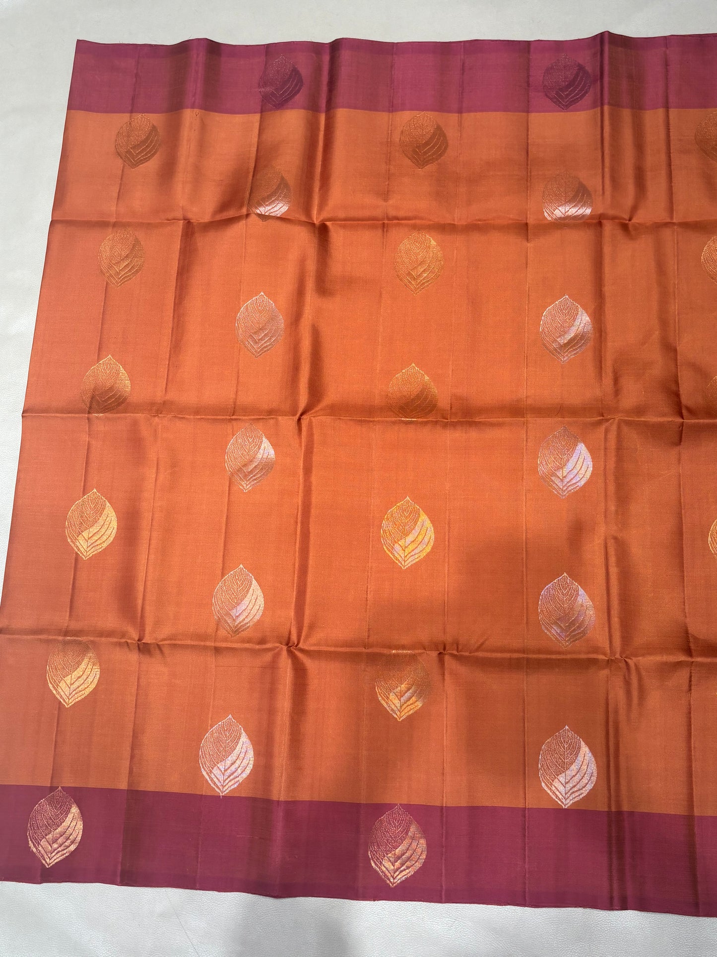 Saranam rust orange handloom softsilk saree - Pure silk saree-set14
