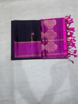Hridya dark brown & pink handloom softsilk saree - Pure silk saree