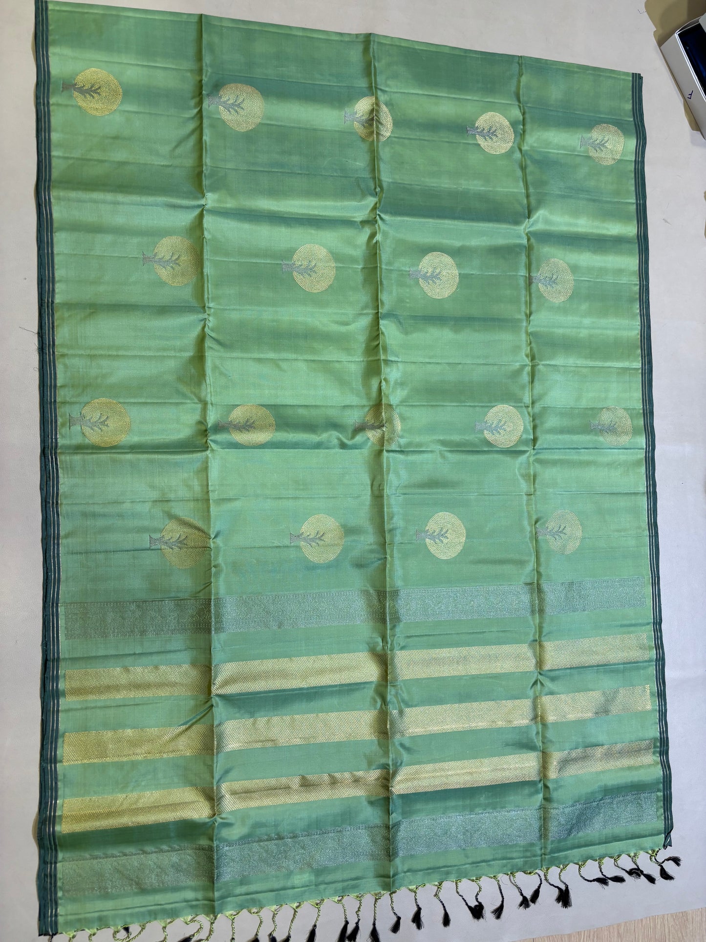 Samaria green handloom softsilk saree - Pure silk saree