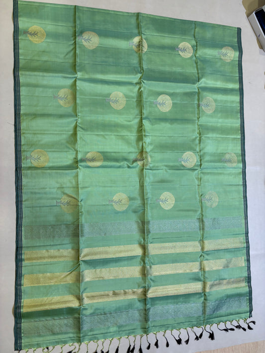 Samaria green handloom softsilk saree - Pure silk saree