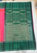 Melinam pink & green handloom softsilk saree - Pure silk saree