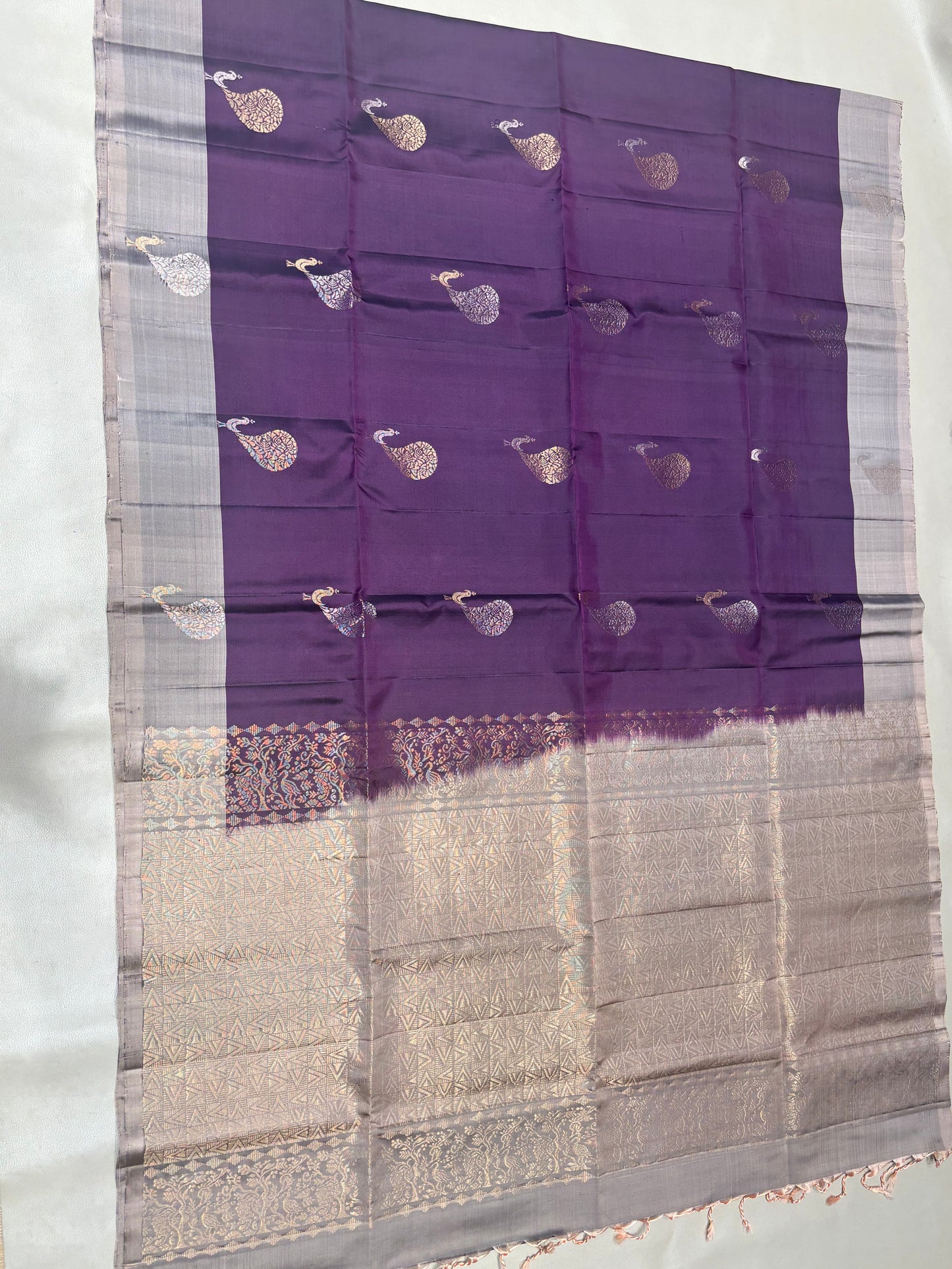 Mayuri brinjal purple handloom softsilk saree - Pure silk saree-set16