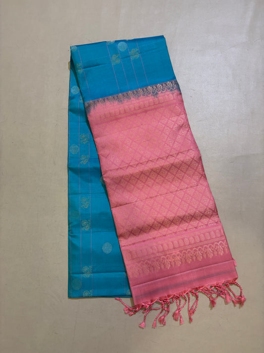 Shalini Blue handloom softsilk saree - Pure silk saree