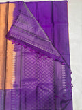 Tanvi rust & purple Vaira oosi handloom softsilk saree - Pure silk saree-set15