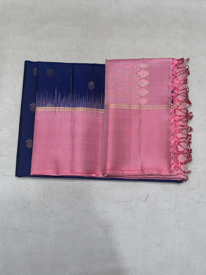 Sharvani handloom softsilk saree - Pure silk saree- contrast color
