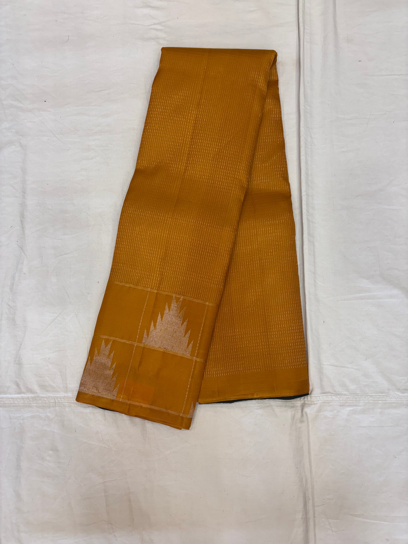 Devasena golden yellow & bottle green handloom softsilk saree - Pure silk saree-AK1110