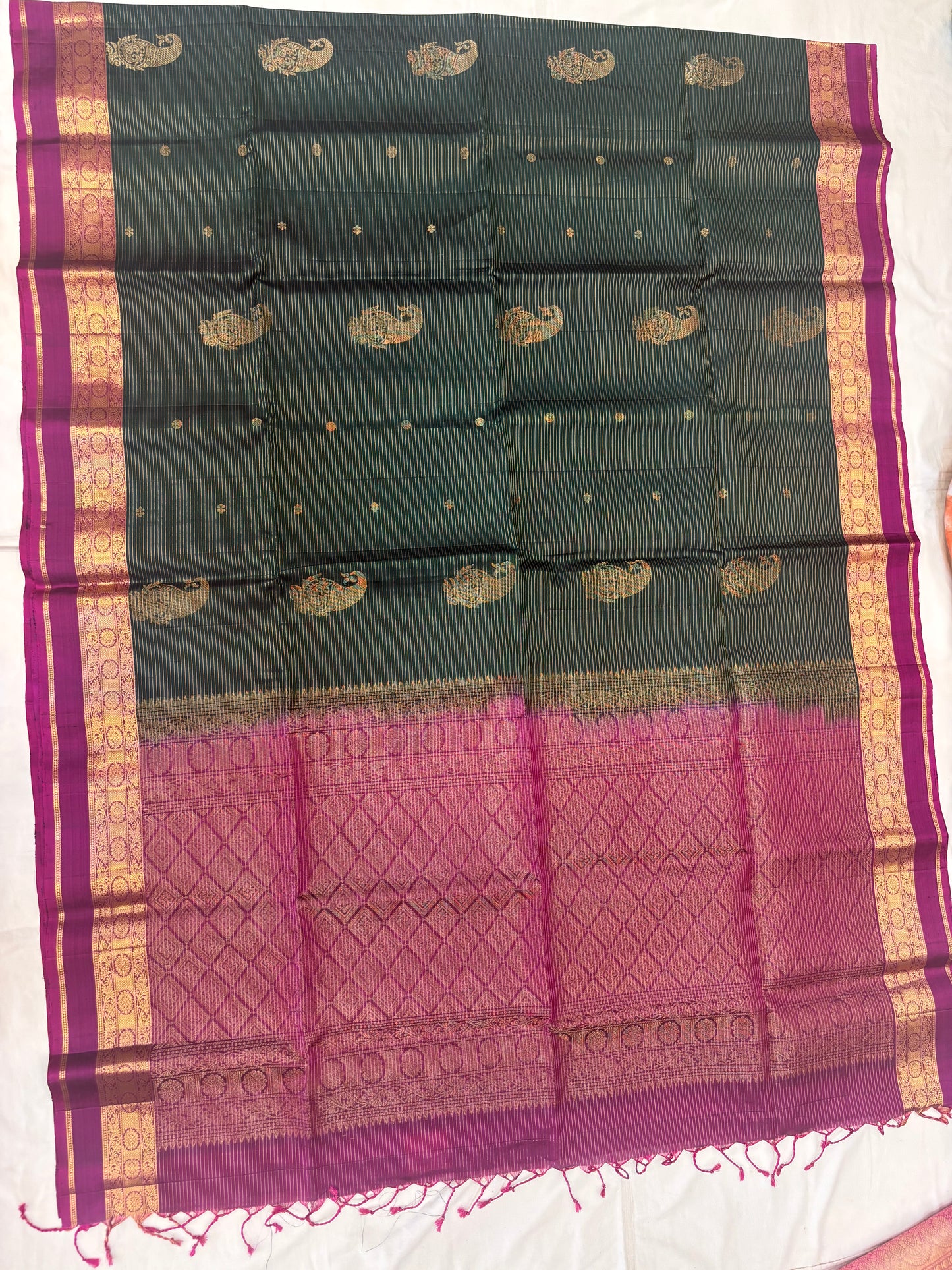 Maithre green softsilk saree - Pure silk saree-set8