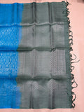 Lithika blue brocade bridal softsilk saree - Pure silk saree