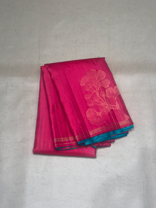 Tahini pink handloom softsilk saree - Pure silk saree