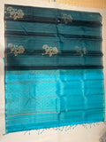 Tahini bottle green handloom softsilk saree - pure silk saree