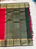 Supriya red & bottle green softsilk saree - Pure silk saree-set11