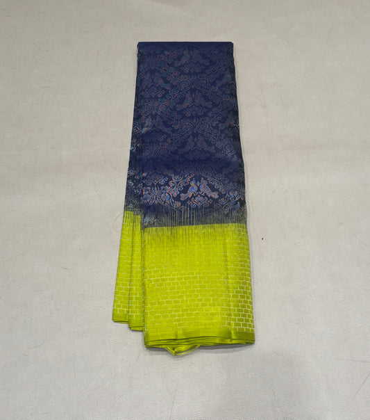 Mantra handloom softsilk saree - Pure silk saree - all self contrast-ASC1101