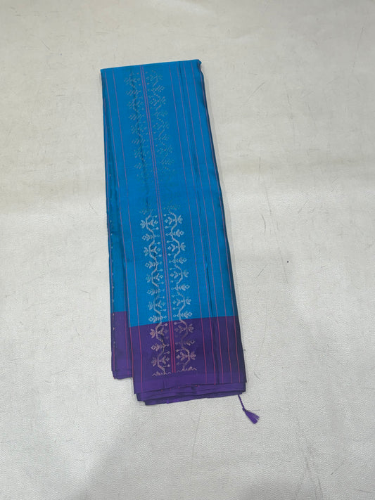 Iranya blue pure mix softsilk saree