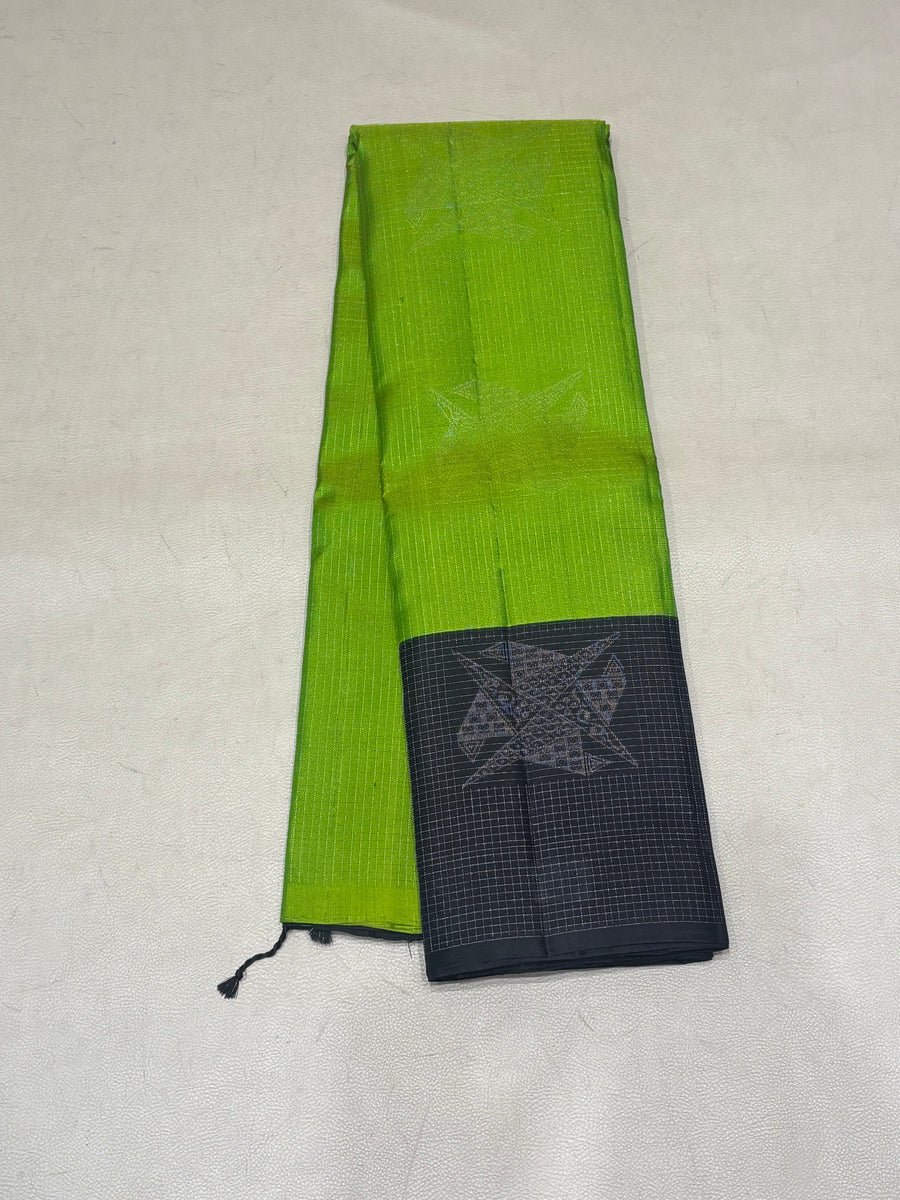 Nethra handloom softsilk saree - Pure silk saree - korvai border- AK1104