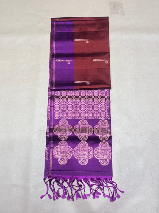 Hridya coffee brown handloom softsilk saree - Pure silk saree