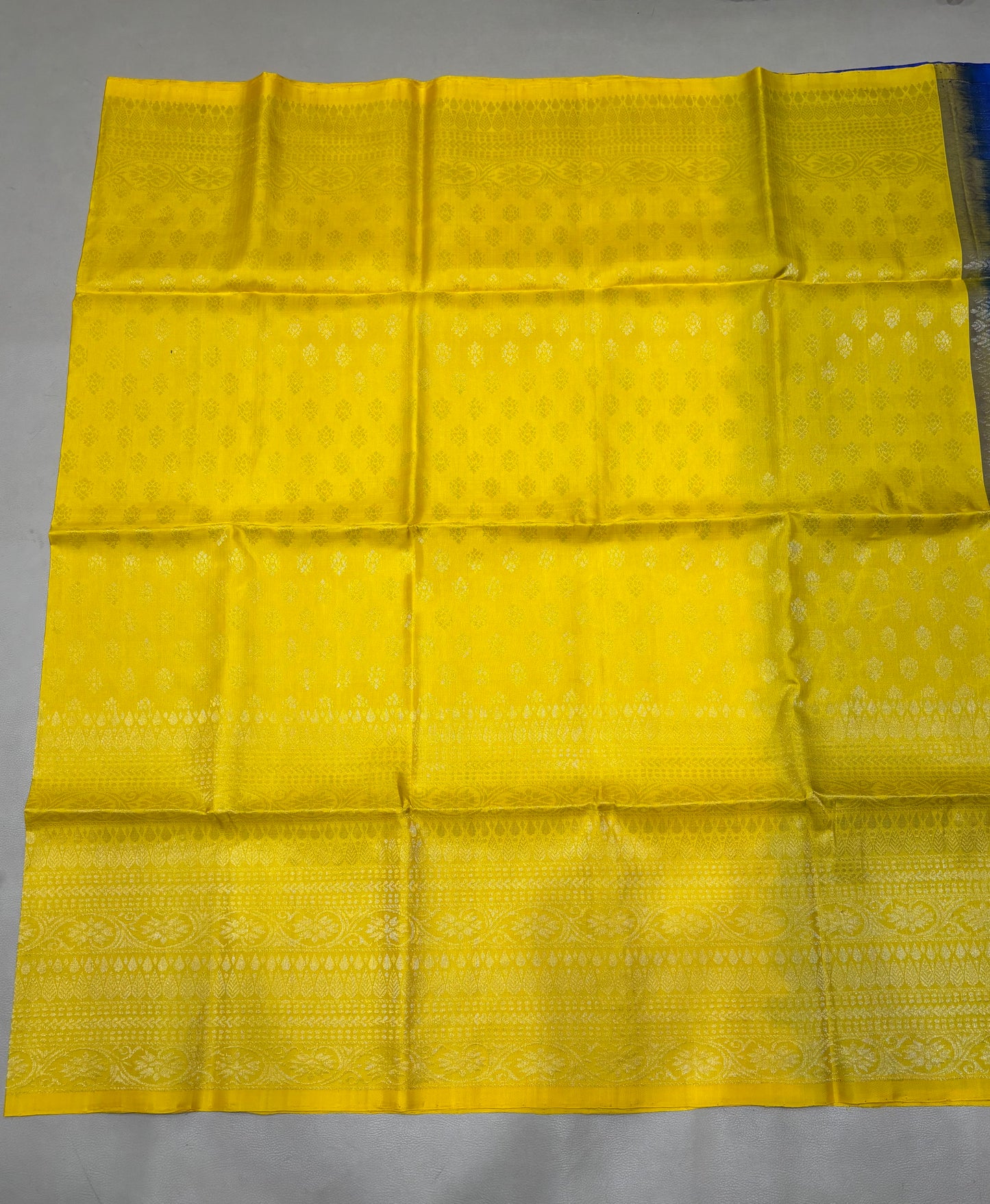 Vairam yellow bridal brocade softsilk saree - Pure silk saree
