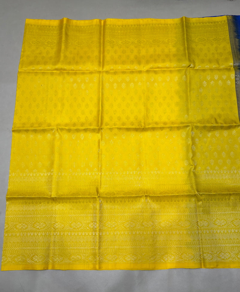 Vairam yellow bridal brocade softsilk saree - Pure silk saree