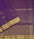 Shanmathi dark violet color body , pallu,blouse - Pure silk saree