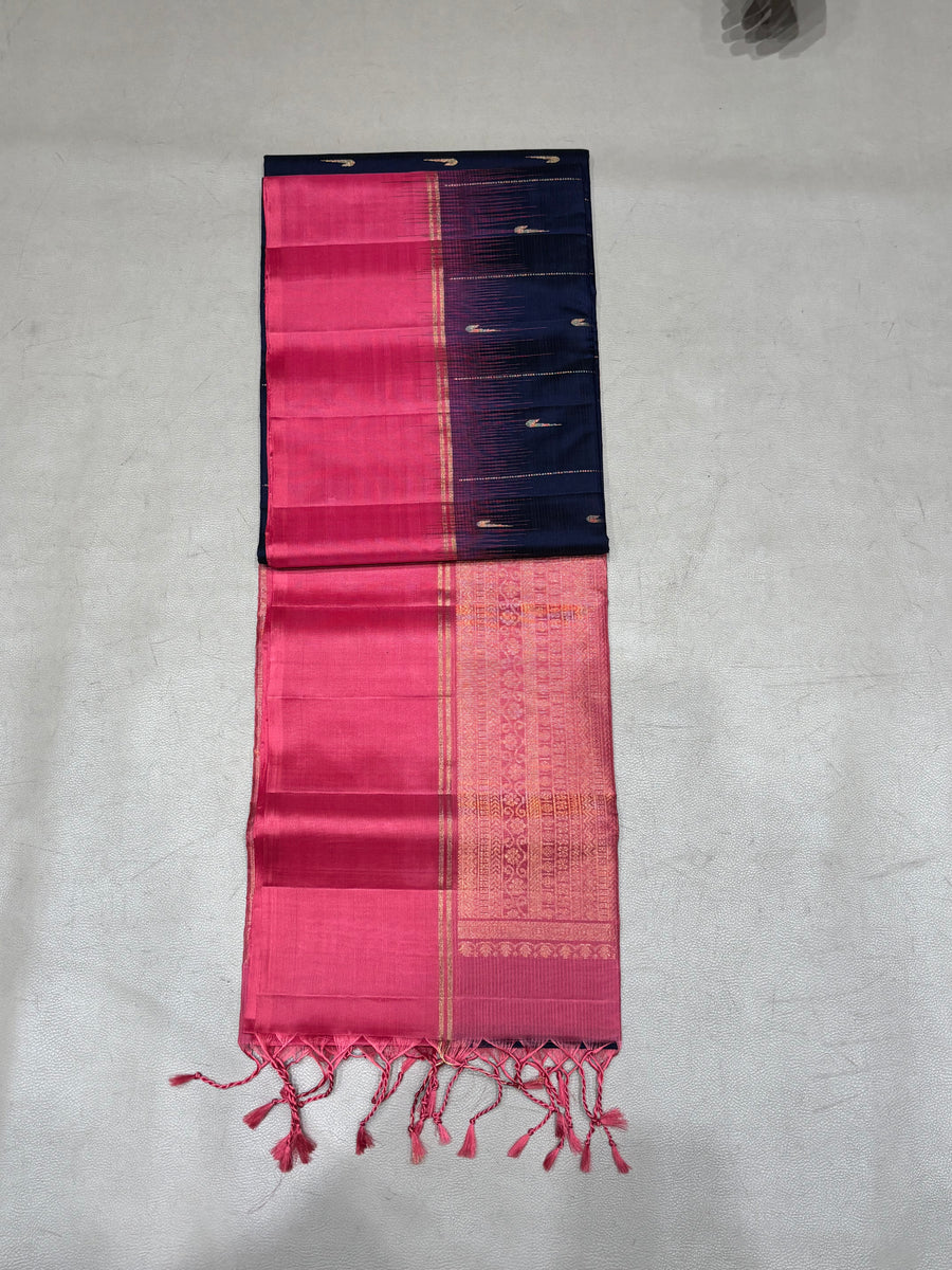 Leelavathi blue handloom softsilk saree - GA104