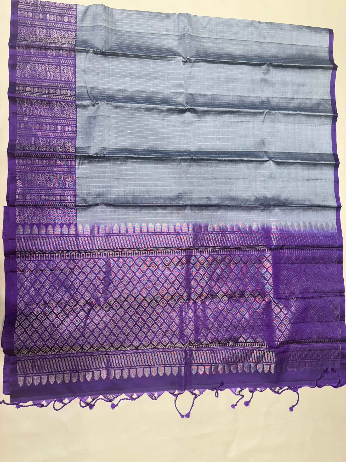 Tanvi grey vaira oosi handloom softsilk saree - Pure silk saree-set15