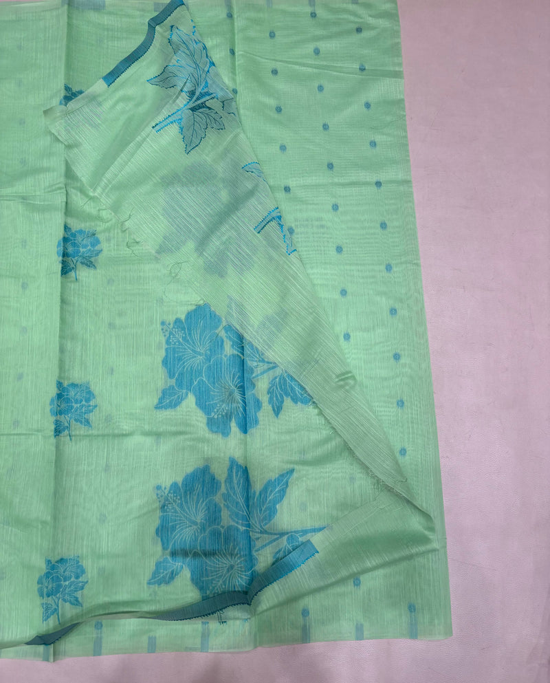 Ahana green semi silk cotton saree