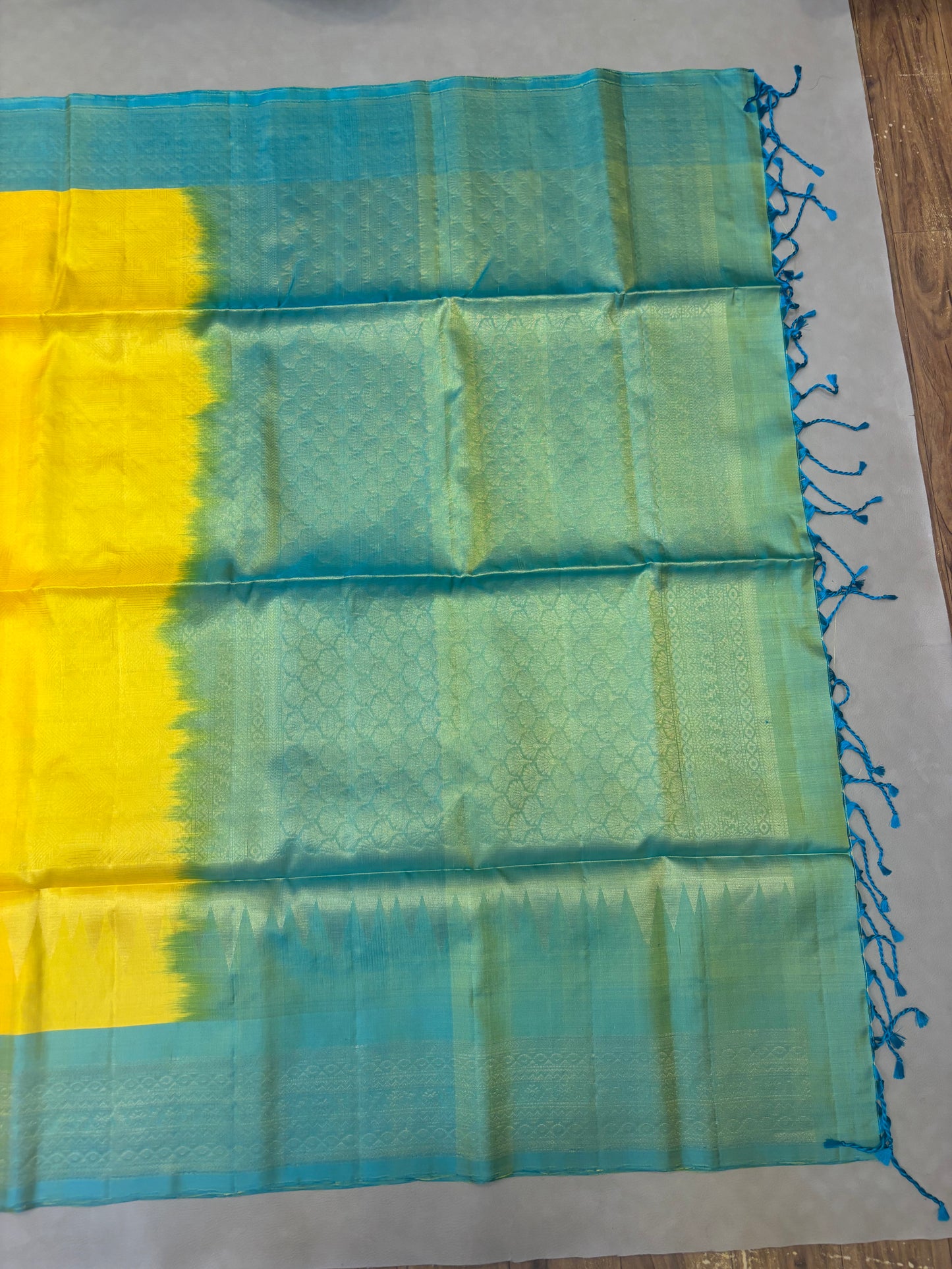 Arike yellow all self softsilk saree - Pure silk saree-set7