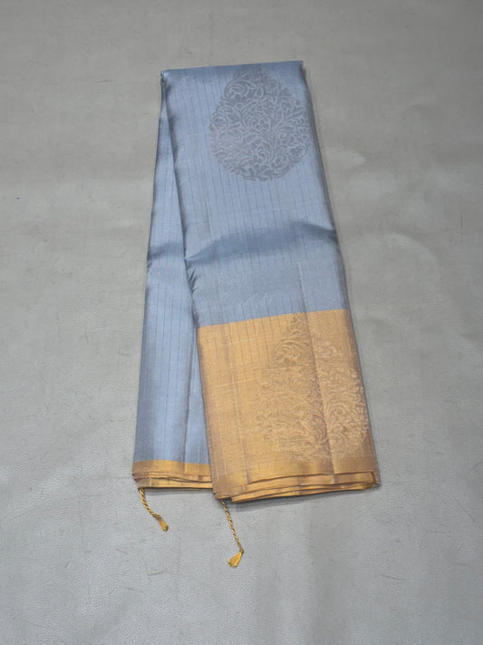 Vaidoori powder blue handloom vaira oosi softsilk saree - Pure silk saree