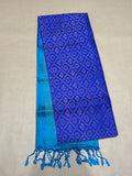 Kalai blue brocade bridal softsilk saree - Pure silk saree